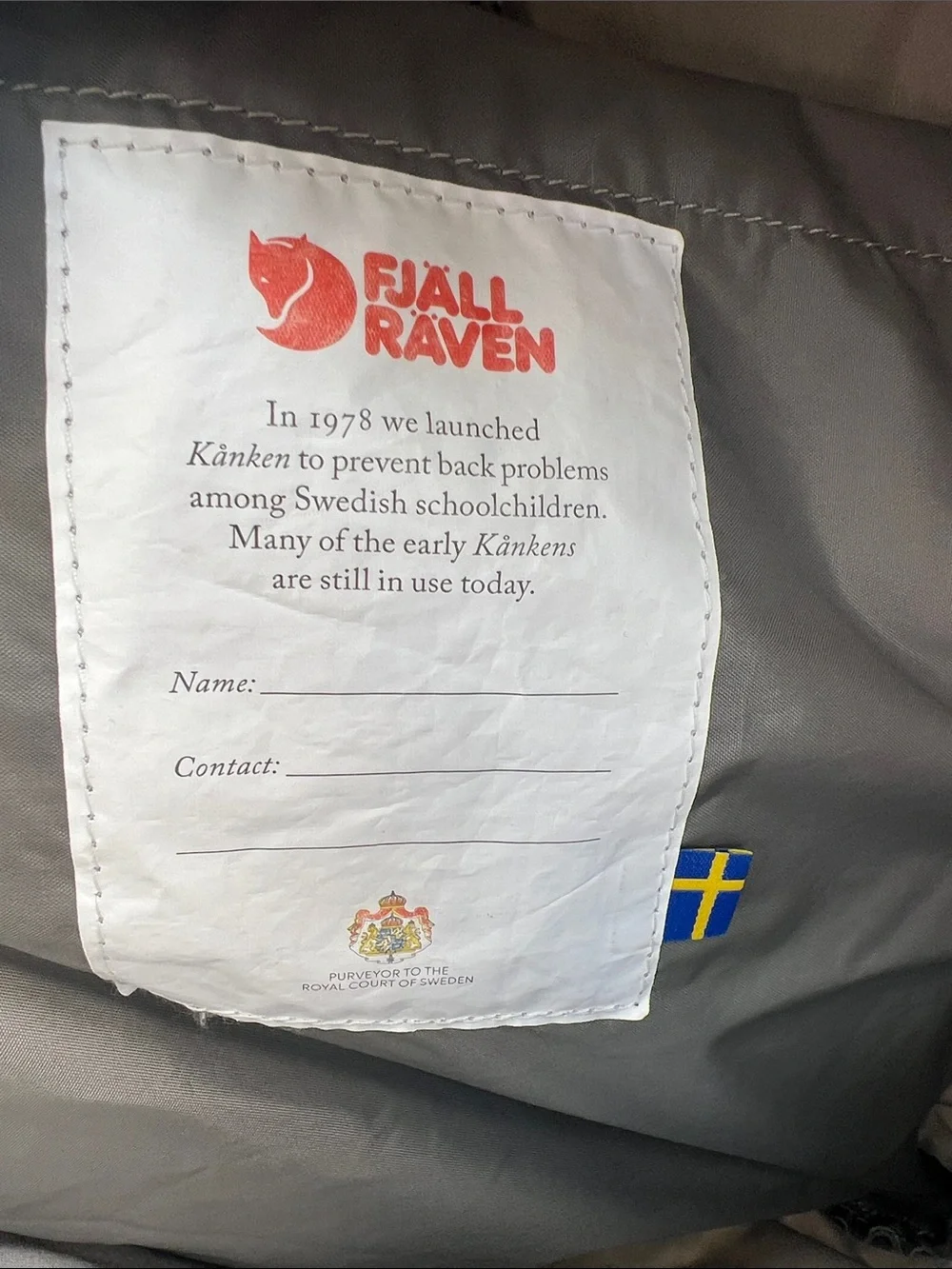 Fjallraven Kanken Backpack in Fog Gray with Red Fox Logo